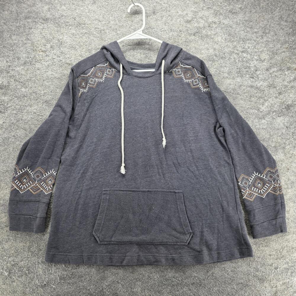 Panhandle Hoodie Womens 2X Gray Pullover Hooded Pockets Embroidered Logo